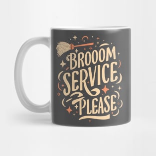 Witchy Whimsy: Broom Service Please Halloween Tee Mug